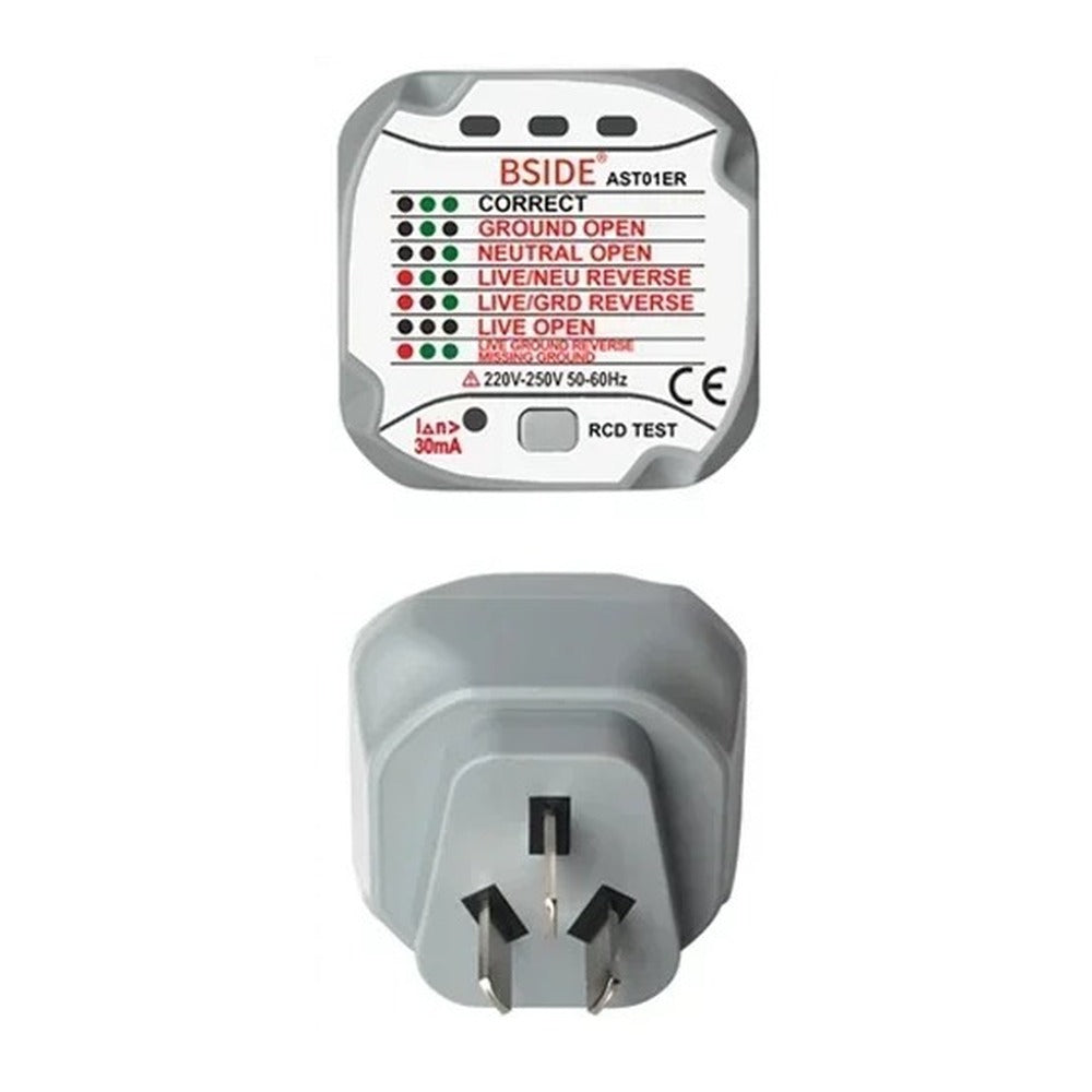 Outlet tester, AU plug, front and back